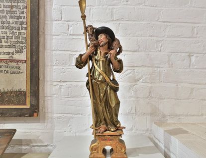 Skulptur Guter Hirte im Museum in der Bruderkirche des Klosters Heiligkreuztal