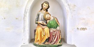 Christus-Johannes-Gruppe, Holz, um 1320, Klosterkirche St. Anna des Klosters Heiligkreuztal