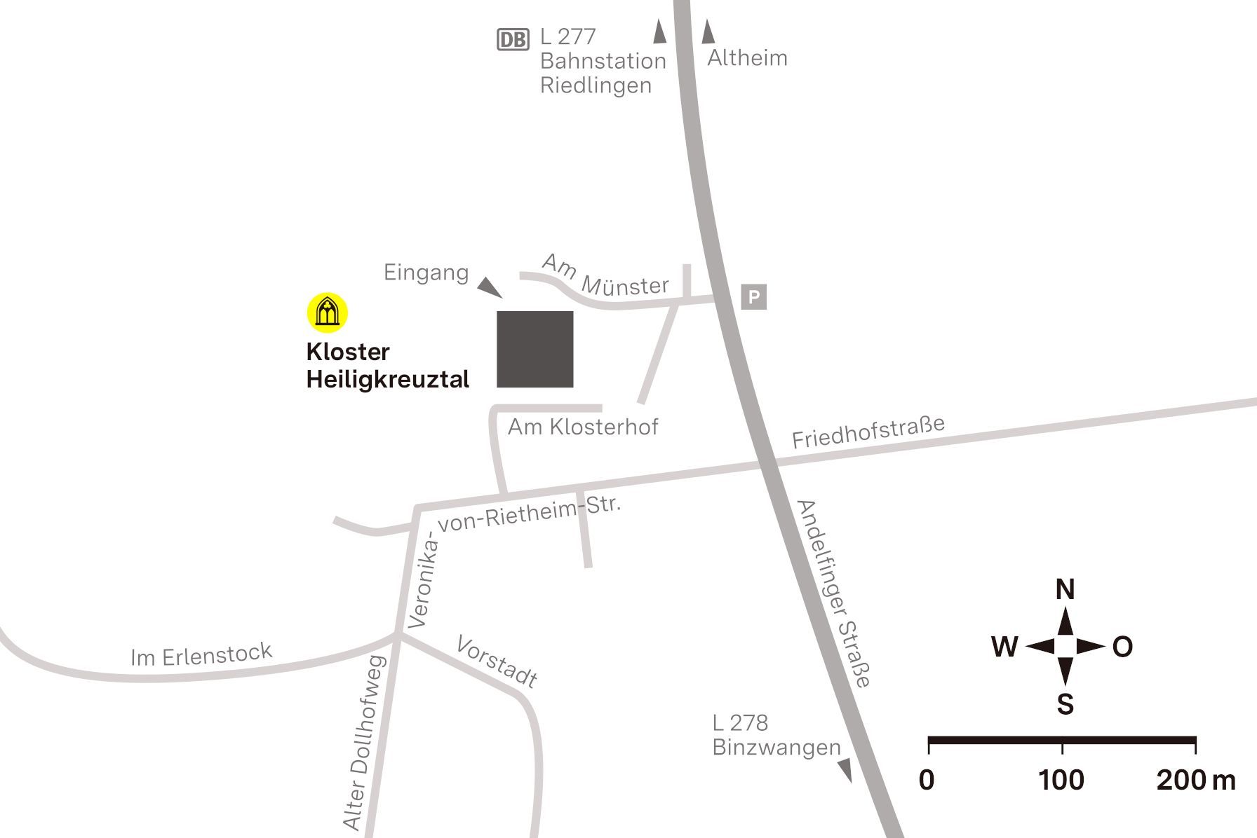 Anfahrtsskizze Kloster Heiligkreuztal