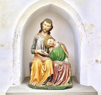 Christus-Johannes-Gruppe, Holz, um 1320, Klosterkirche St. Anna des Klosters Heiligkreuztal