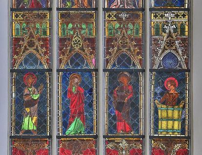 Detail des Chorfensters in der Klosterkirche St. Anna des Klosters Heiligkreuztal