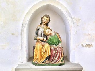 Kloster Heiligkreuztal, Klosterkirche St. Anna, Christus-Johannes-Gruppe, Holz, um 1320